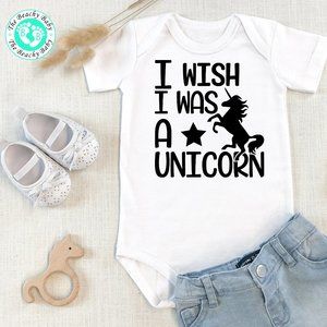 I Wish I Was A Unicorn Baby Onesie Infant Bodysuit